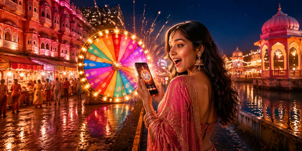 Night market in Jaipur with roulette and casino games